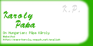 karoly papa business card