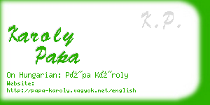 karoly papa business card